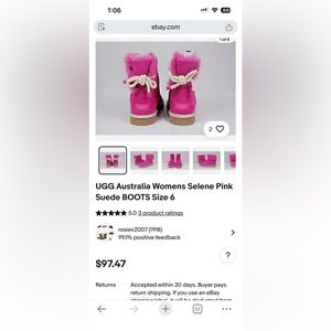 UGG Kids Fuchsia Suede Boots